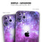 Violet Glowing Nebula - Skin-Kit compatible with the Apple iPhone 12, 12 Pro Max, 12 Mini, 11 Pro or 11 Pro Max (All iPhones Available)