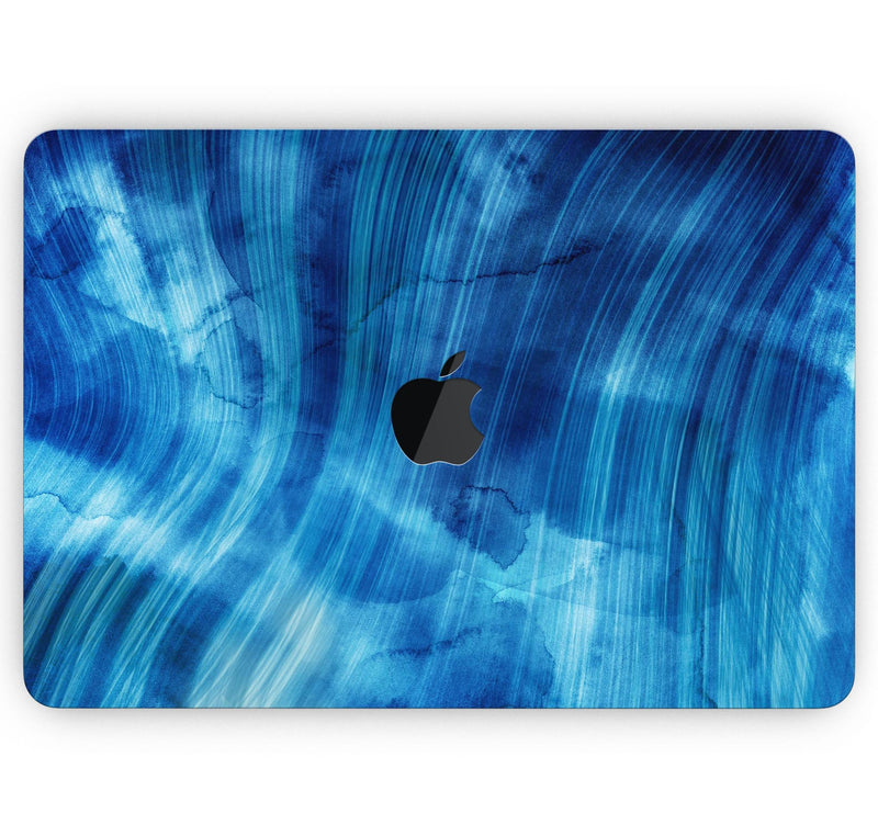 Vivid Agate Vein Slice Blue V10 - Skin Decal Wrap Kit Compatible with the Apple MacBook Pro, Pro with Touch Bar or Air (11", 12", 13", 15" & 16" - All Versions Available)