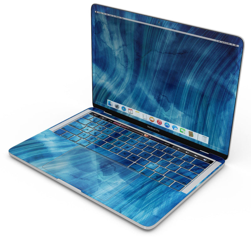 Vivid Agate Vein Slice Blue V10 - Skin Decal Wrap Kit Compatible with the Apple MacBook Pro, Pro with Touch Bar or Air (11", 12", 13", 15" & 16" - All Versions Available)