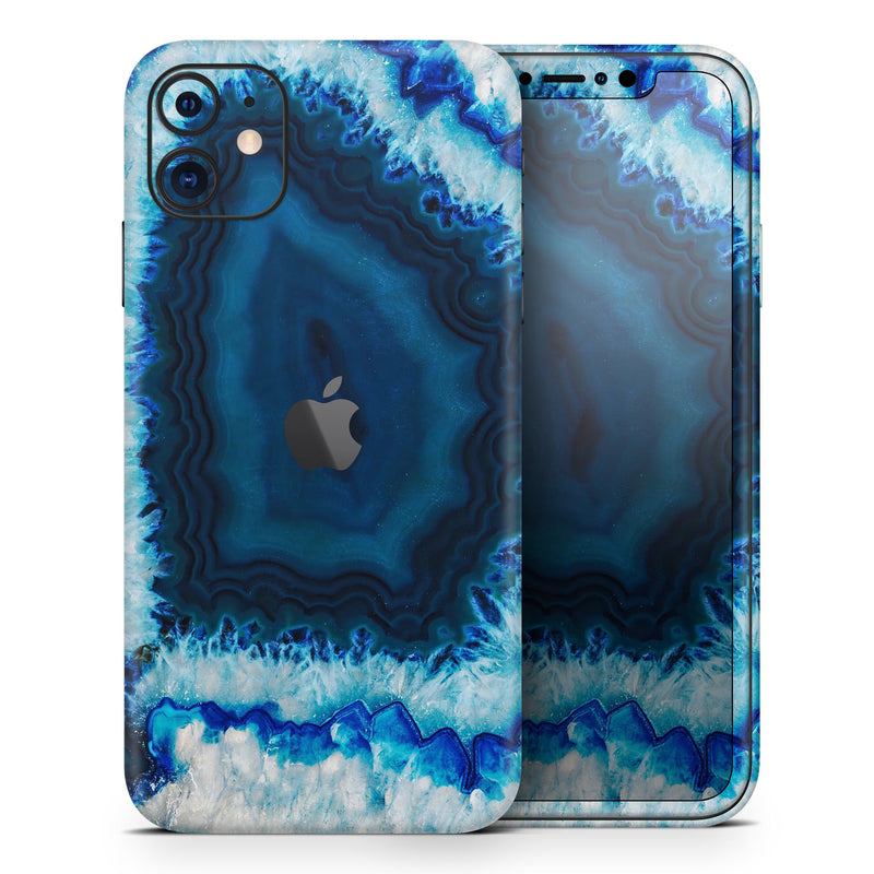 Vivid Blue Agate Crystal - Skin-Kit compatible with the Apple iPhone 12, 12 Pro Max, 12 Mini, 11 Pro or 11 Pro Max (All iPhones Available)
