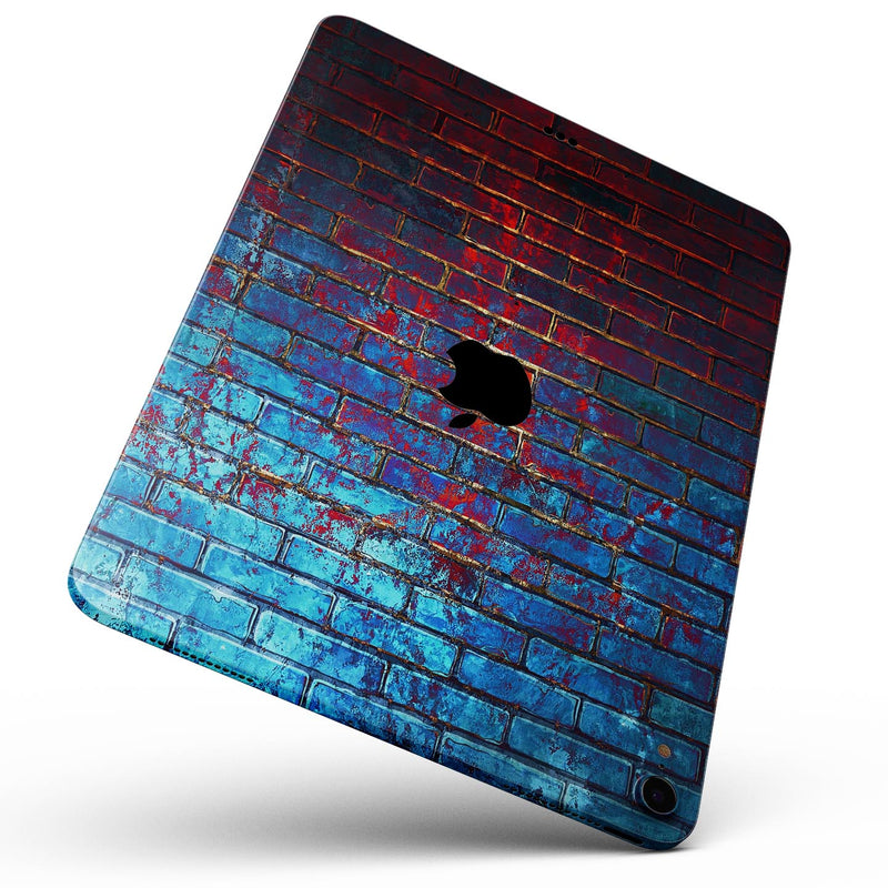 Vivid Blue Brick Alley - Full Body Skin Decal for the Apple iPad Pro 12.9", 11", 10.5", 9.7", Air or Mini (All Models Available)