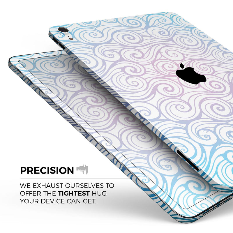 Vivid Blue Gradiant Swirl - Full Body Skin Decal for the Apple iPad Pro 12.9", 11", 10.5", 9.7", Air or Mini (All Models Available)