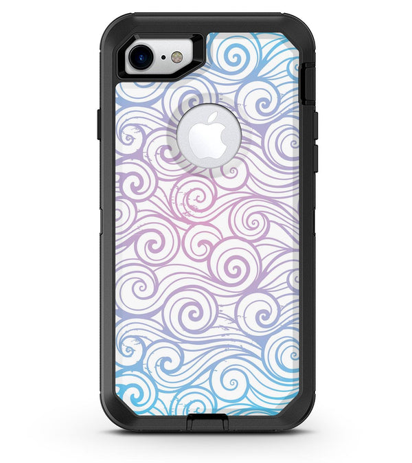 Vivid Blue Gradiant Swirl - iPhone 7 or 8 OtterBox Case & Skin Kits