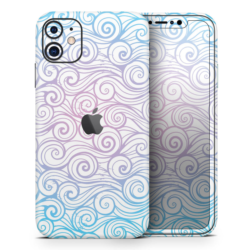 Vivid Blue Gradiant Swirl - Skin-Kit compatible with the Apple iPhone 12, 12 Pro Max, 12 Mini, 11 Pro or 11 Pro Max (All iPhones Available)