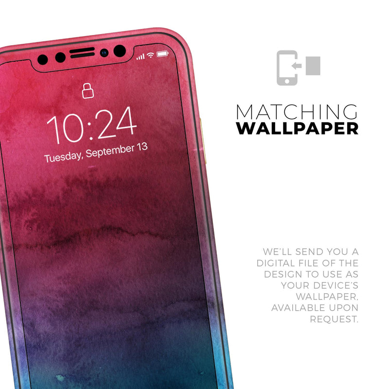 Vivid Pink 869 Absorbed Watercolor Texture - Skin-Kit compatible with the Apple iPhone 12, 12 Pro Max, 12 Mini, 11 Pro or 11 Pro Max (All iPhones Available)