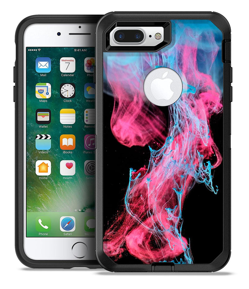 Vivid Pink and Teal liquid Cloud - iPhone 7 or 7 Plus Commuter Case Skin Kit