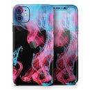 Vivid Pink and Teal liquid Cloud - Skin-Kit compatible with the Apple iPhone 12, 12 Pro Max, 12 Mini, 11 Pro or 11 Pro Max (All iPhones Available)