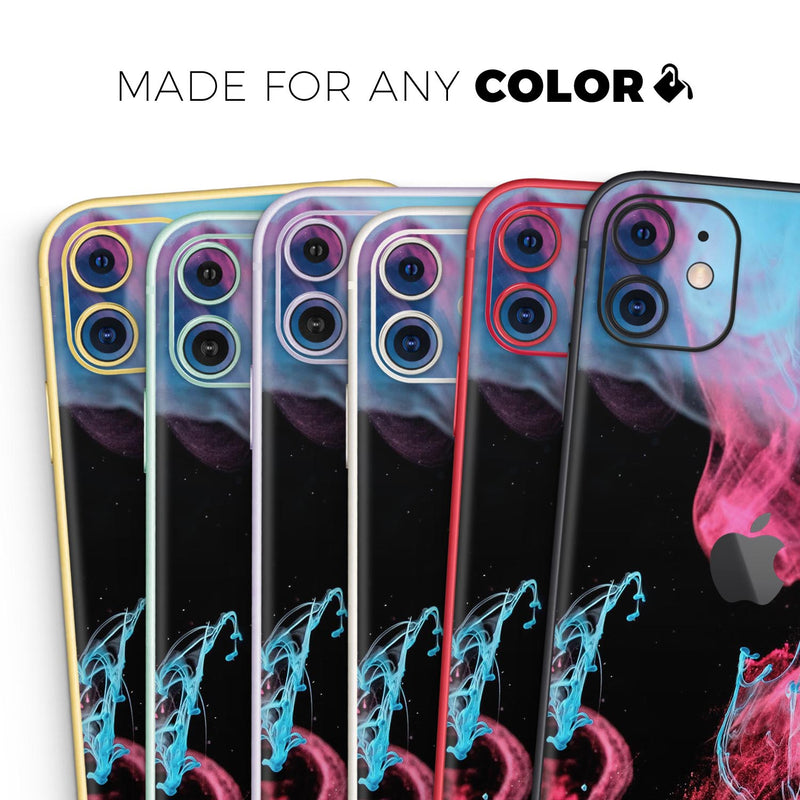 Vivid Pink and Teal liquid Cloud - Skin-Kit compatible with the Apple iPhone 12, 12 Pro Max, 12 Mini, 11 Pro or 11 Pro Max (All iPhones Available)