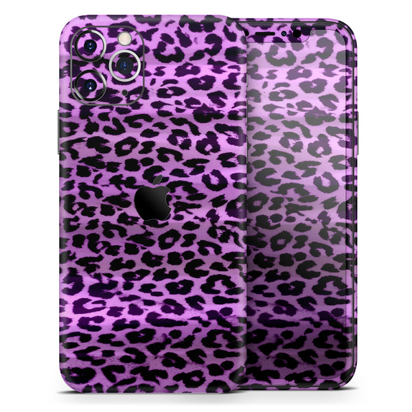 Vivid Purple Leopard Print - Skin-Kit compatible with the Apple iPhone 12, 12 Pro Max, 12 Mini, 11 Pro or 11 Pro Max (All iPhones Available)