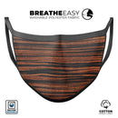 Vivid Striped Wood V293 - Made in USA Mouth Cover Unisex Anti-Dust Cotton Blend Reusable & Washable Face Mask with Adjustable Sizing for Adult or Child