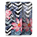 Vivid Tropical Chevron Floral v1 - Skin-Kit compatible with the Apple iPhone 12, 12 Pro Max, 12 Mini, 11 Pro or 11 Pro Max (All iPhones Available)