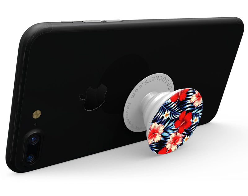 Vivid Tropical Red Floral v1 - Skin Kit for PopSockets and other Smartphone Extendable Grips & Stands