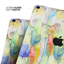 Vivid Watercolor Feather Overlay - Full Body Skin Decal for the Apple iPad Pro 12.9", 11", 10.5", 9.7", Air or Mini (All Models Available)