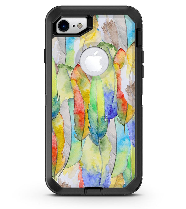 Vivid Watercolor Feather Overlay - iPhone 7 or 8 OtterBox Case & Skin Kits