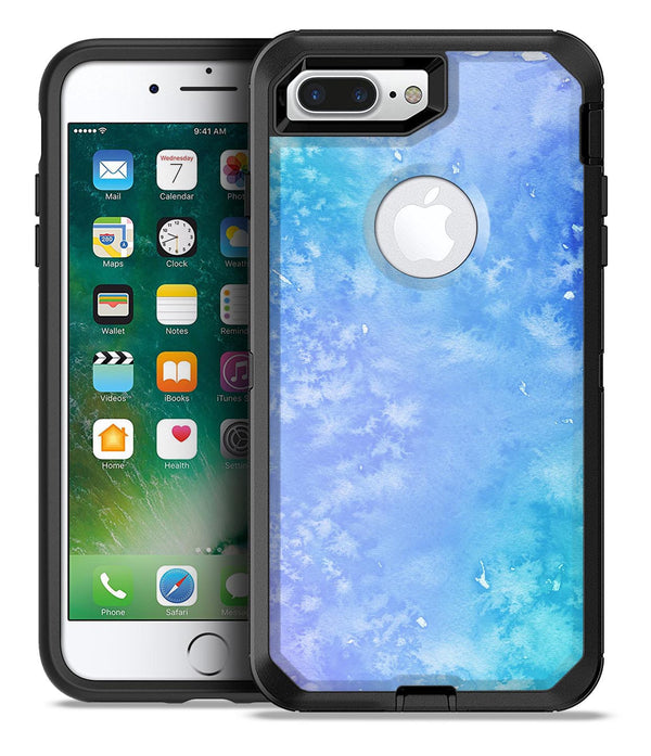 Washed Ocean Blue 42 Absorbed Watercolor Texture - iPhone 7 or 7 Plus Commuter Case Skin Kit