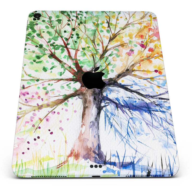 WaterColor Vivid Tree - Full Body Skin Decal for the Apple iPad Pro 12.9", 11", 10.5", 9.7", Air or Mini (All Models Available)