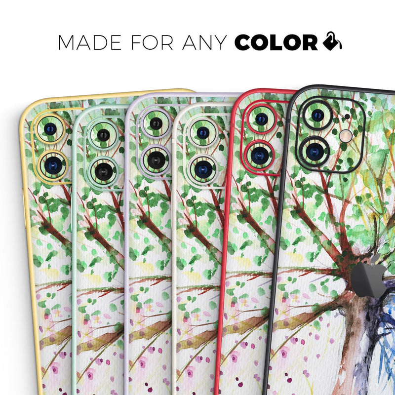 WaterColor Vivid Tree - Skin-Kit compatible with the Apple iPhone 12, 12 Pro Max, 12 Mini, 11 Pro or 11 Pro Max (All iPhones Available)