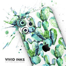 Watercolor Cactus Bloom V1 - Skin-Kit compatible with the Apple iPhone 12, 12 Pro Max, 12 Mini, 11 Pro or 11 Pro Max (All iPhones Available)