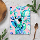 Watercolor Cactus Succulent Bloom V10 - Full Body Skin Decal for the Apple iPad Pro 12.9", 11", 10.5", 9.7", Air or Mini (All Models Available)