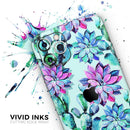 Watercolor Cactus Succulent Bloom V14 - Skin-Kit compatible with the Apple iPhone 12, 12 Pro Max, 12 Mini, 11 Pro or 11 Pro Max (All iPhones Available)