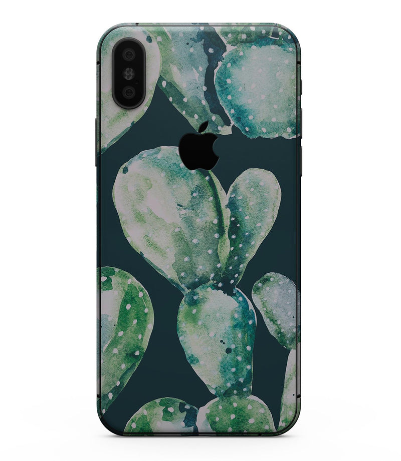 Watercolor Cactus Succulent Bloom V7 - iPhone XS MAX, XS/X, 8/8+, 7/7+, 5/5S/SE Skin-Kit (All iPhones Avaiable)