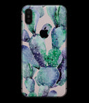 Watercolor Cactus Succulent Bloom V8 - iPhone XS MAX, XS/X, 8/8+, 7/7+, 5/5S/SE Skin-Kit (All iPhones Avaiable)