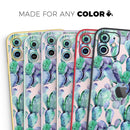 Watercolor Cactus Succulent Bloom V9 - Skin-Kit compatible with the Apple iPhone 12, 12 Pro Max, 12 Mini, 11 Pro or 11 Pro Max (All iPhones Available)