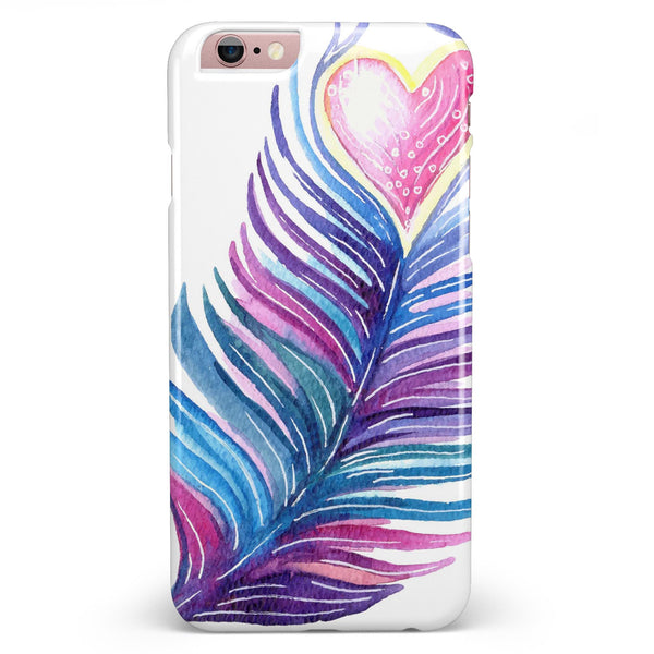 Watercolor Heart Feather iPhone 6/6s or 6/6s Plus INK-Fuzed Case