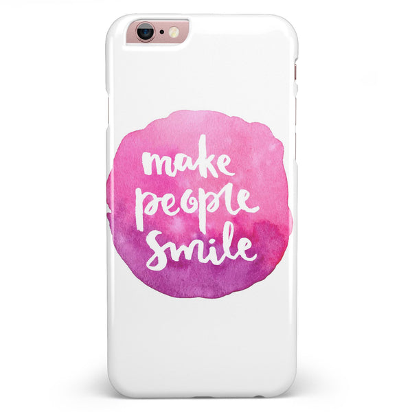 Watercolor Pink Make People Smile iPhone 6/6s or 6/6s Plus INK-Fuzed Case