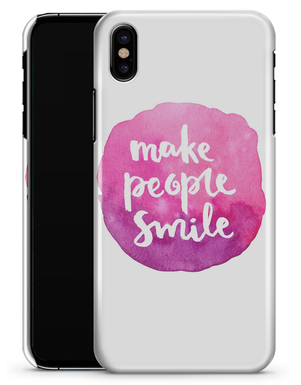 Watercolor Pink Make People Smile - iPhone X Clipit Case