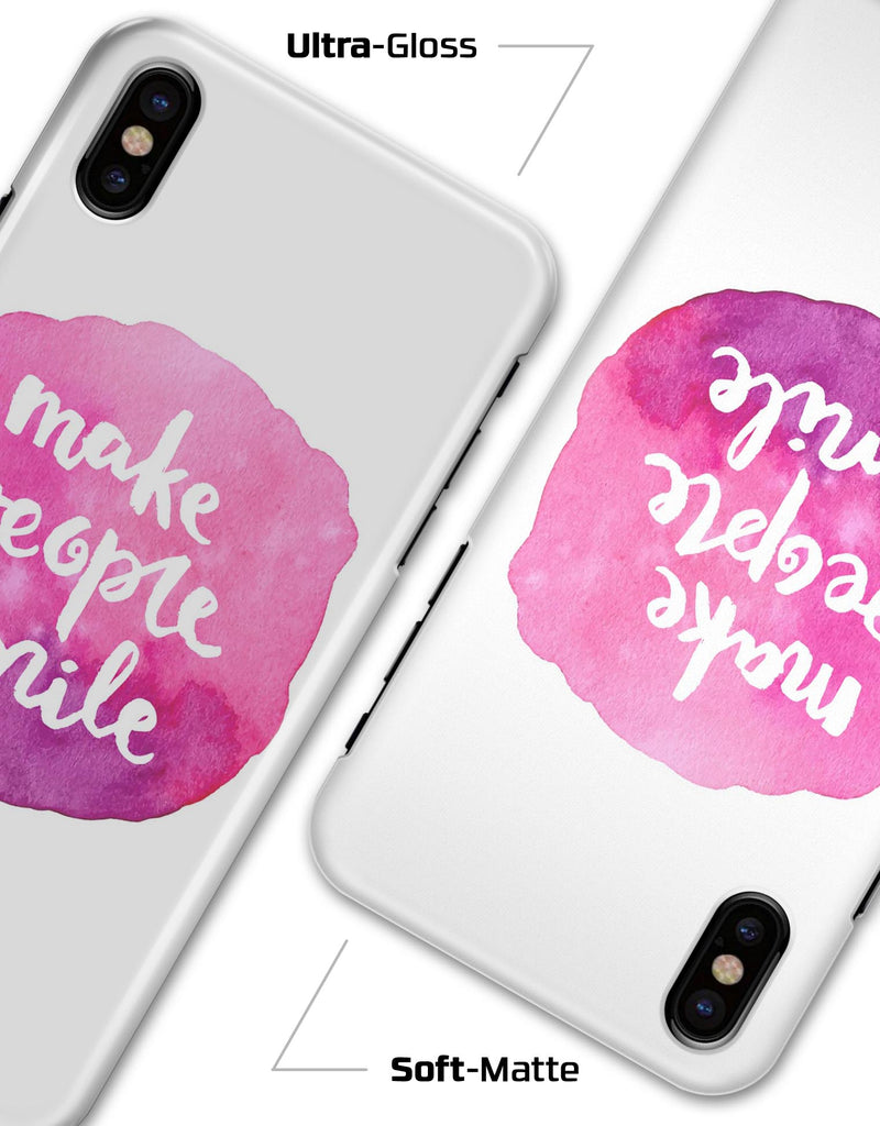 Watercolor Pink Make People Smile - iPhone X Clipit Case