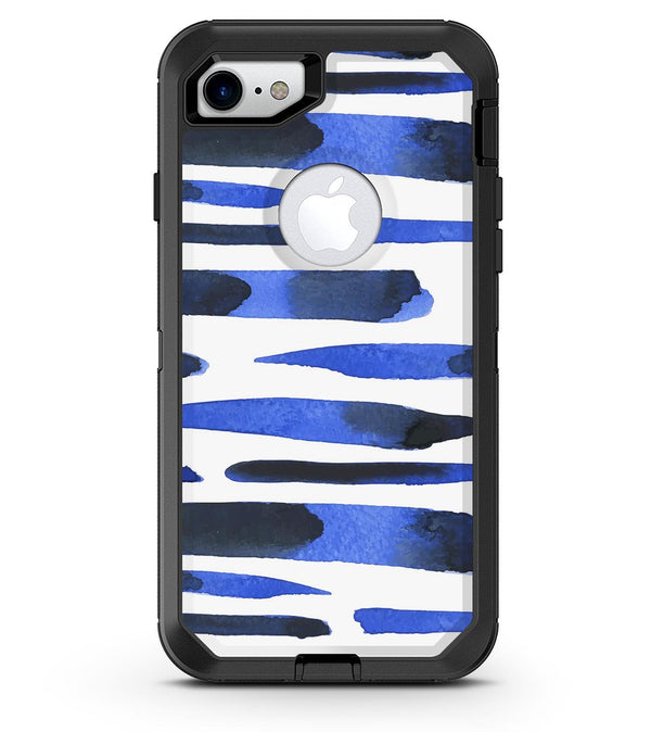 Watercolor Strokes of Blue on Black 2 - iPhone 7 or 8 OtterBox Case & Skin Kits