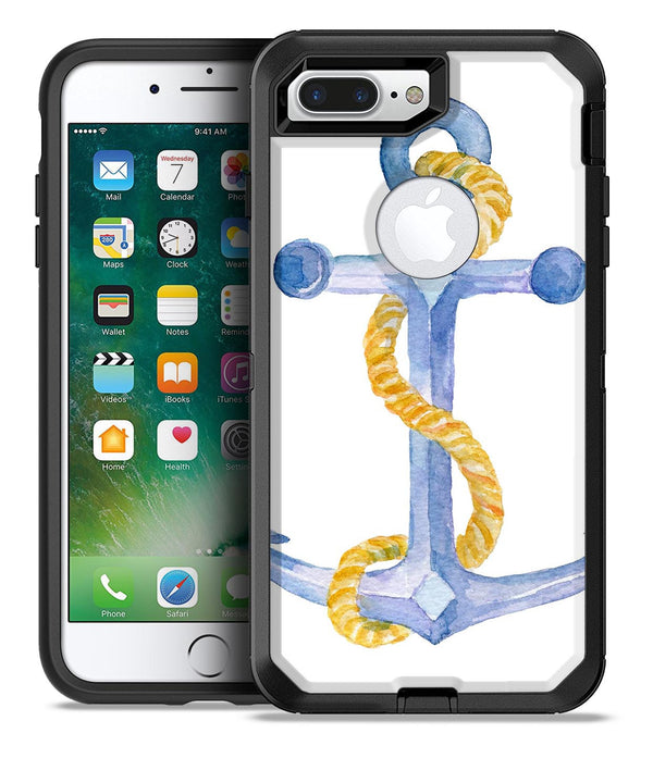Watercolored Anchor with Rope - iPhone 7 or 7 Plus Commuter Case Skin Kit