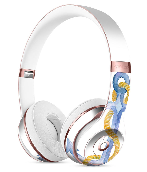 Watercolored Anchor with Rope Full-Body Skin Kit for the Beats by Dre Solo 3 Wireless Headphones