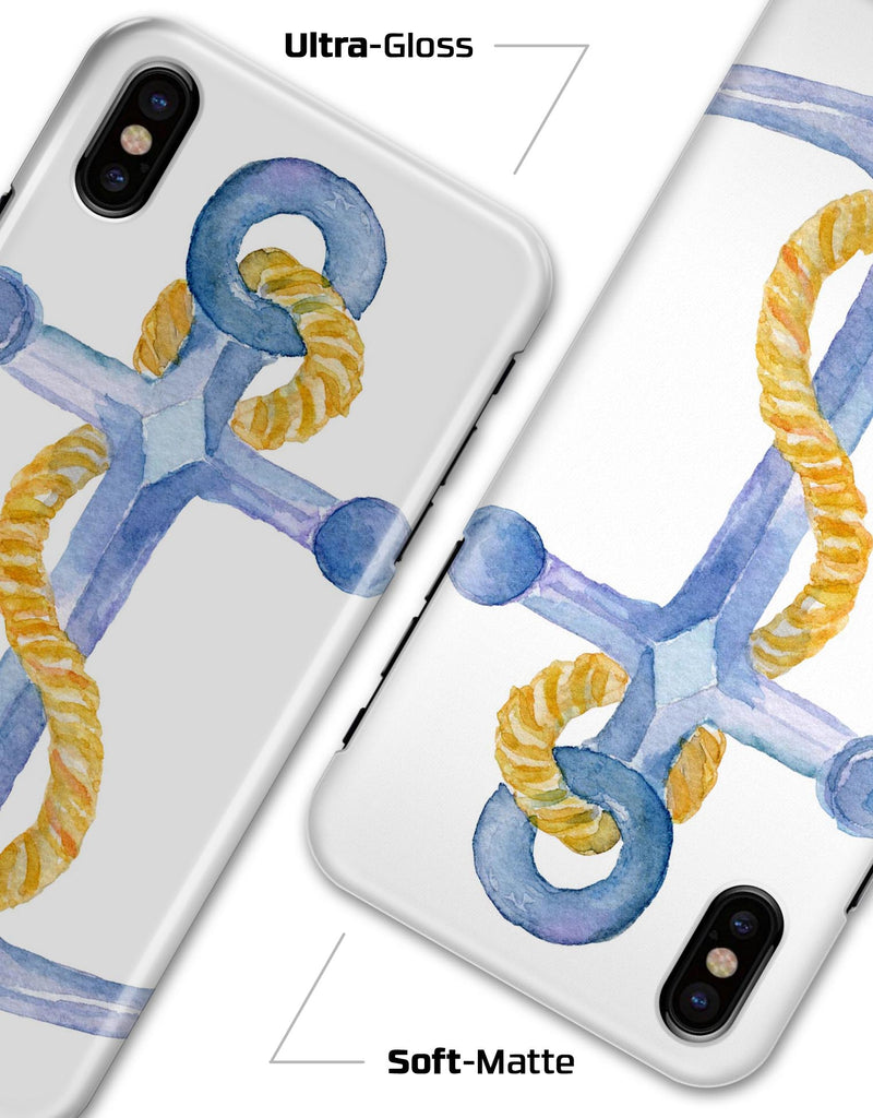 Watercolored Anchor with Rope - iPhone X Clipit Case