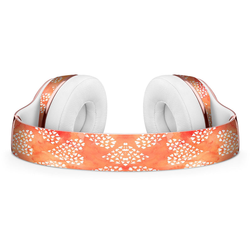 Watercolored Fire with White Tiny Hearts Full-Body Skin Kit for the Beats by Dre Solo 3 Wireless Headphones