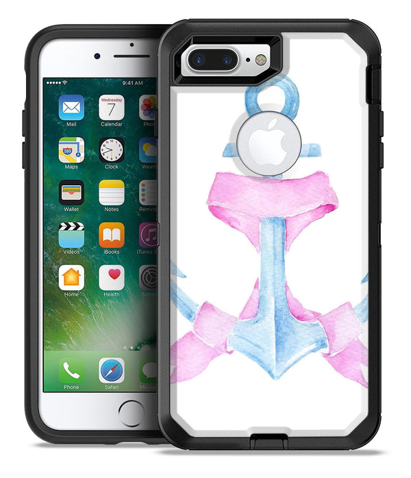 Watercolored Ribbon on Anchor - iPhone 7 or 7 Plus Commuter Case Skin Kit