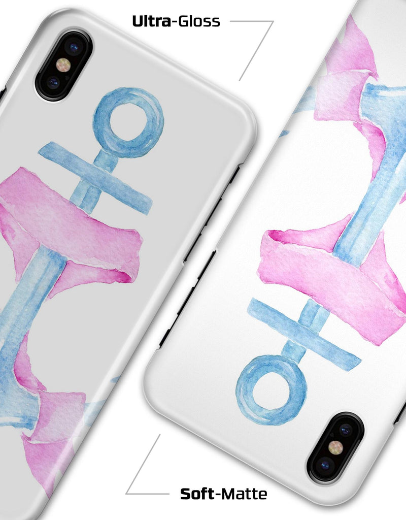 Watercolored Ribbon on Anchor - iPhone X Clipit Case