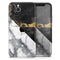 White-Black Marble & Digital Gold Foil V1 - Skin-Kit compatible with the Apple iPhone 12, 12 Pro Max, 12 Mini, 11 Pro or 11 Pro Max (All iPhones Available)