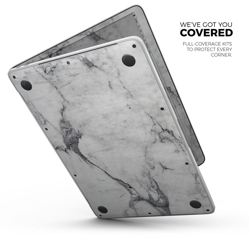 White & Grey Marble Surface V1 - Skin Decal Wrap Kit Compatible with the Apple MacBook Pro, Pro with Touch Bar or Air (11", 12", 13", 15" & 16" - All Versions Available)