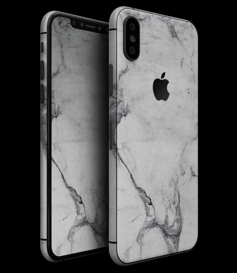 White & Grey Marble Surface V1 - iPhone XS MAX, XS/X, 8/8+, 7/7+, 5/5S/SE Skin-Kit (All iPhones Avaiable)