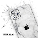 White & Grey Marble Surface V1 - Skin-Kit compatible with the Apple iPhone 12, 12 Pro Max, 12 Mini, 11 Pro or 11 Pro Max (All iPhones Available)