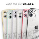 White & Grey Marble Surface V3 2 - Skin-Kit compatible with the Apple iPhone 12, 12 Pro Max, 12 Mini, 11 Pro or 11 Pro Max (All iPhones Available)