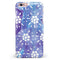White Abstract Flowers Over Purple and Blue Cloud Mix  iPhone 6/6s or 6/6s Plus INK-Fuzed Case
