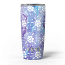 White_Abstract_Flowers_Over_Purple_and_Blue_Cloud_Mix_-_Yeti_Rambler_Skin_Kit_-_20oz_-_V5.jpg
