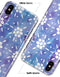 White Abstract Flowers Over Purple and Blue Cloud Mix  - iPhone X Clipit Case