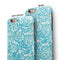 White Butterflies and Flowers on Blue Watercolor Pattern iPhone 6/6s or 6/6s Plus 2-Piece Hybrid INK-Fuzed Case