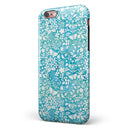 White Butterflies and Flowers on Blue Watercolor Pattern iPhone 6/6s or 6/6s Plus 2-Piece Hybrid INK-Fuzed Case