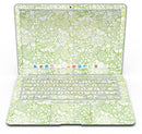 White Butterflies and Flowers on Green Watercolor Pattern - MacBook Air Skin Kit