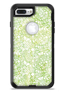White Butterflies and Flowers on Green Watercolor Pattern - iPhone 7 or 7 Plus Commuter Case Skin Kit